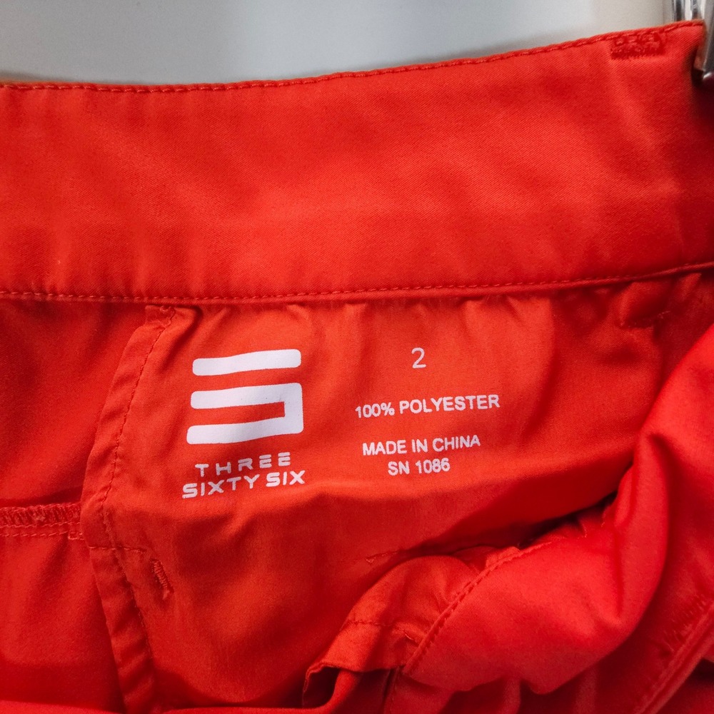Three Sixty Six Golf Shorts Womens 2 Orange Skate Performance Activewear - Picture 7 of 9